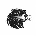 Sleek And Polished Black Beaver Icon With Refined Lines And Precise Details