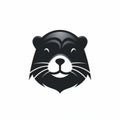 Sleek And Polished Black Beaver Icon With Refined Lines And Precise Details