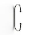 Polished Chrome Double Hook with Rounded Ends on White Background metal shiny Royalty Free Stock Photo