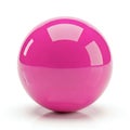A sleek and polished shiny pink sphere reflecting a soft light against a neutral background Royalty Free Stock Photo