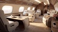 sleek private jet interior Royalty Free Stock Photo