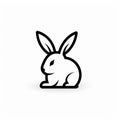 Sleek Rabbit Icon On White Background - Innovative Logo Design Royalty Free Stock Photo