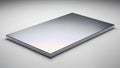 Sleek Metallic Rectangular Plate with Reflective Surface on a Light Gray Background image Royalty Free Stock Photo