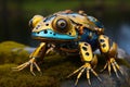 Sleek Robotized modern frog. Generate Ai