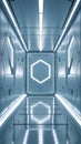 Sleek Sci-Fi Corridor with Minimalist Reflective Design Royalty Free Stock Photo