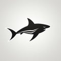 Sleek Shark Logo Design On Gray Background - Solapunk Graphic Elements Royalty Free Stock Photo