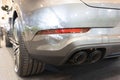 The Sleek and Shiny Rear of a Silver Sports Car, a Modern Marvel of Electric Mobility Royalty Free Stock Photo