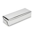 A sleek and shiny rectangular metal box with a reflective surface and a visible seam Royalty Free Stock Photo