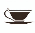A sleek silhouette of a modern teacup
