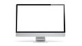 Sleek Silver Desktop Computer with a Large White Blank Screen monitor technology Royalty Free Stock Photo