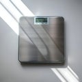 AI Generated Image - Silver Digital Scale Showing a Weight of 18.8 on Light Gray Surface Royalty Free Stock Photo