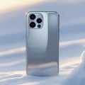 Sleek Silver Flagship Smartphone with Triple Camera Royalty Free Stock Photo