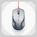 Sleek Silver Gaming Mouse on White Background Royalty Free Stock Photo