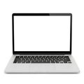Sleek silver laptop with backlit keyboard and large display screen Royalty Free Stock Photo
