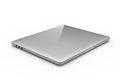 Sleek silver laptop computer closed and isolated on a clean white background Royalty Free Stock Photo