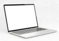 Modern silver laptop with blank screen ready for your content and design ideas Royalty Free Stock Photo