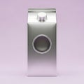 A sleek silver object with a circular hole and a diamond on top Royalty Free Stock Photo
