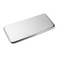 Sleek silver rectangular object with rounded edges on white background for modern design Royalty Free Stock Photo