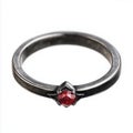 Elegant silver ring with ruby gemstone on white background Royalty Free Stock Photo