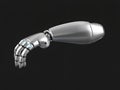 Sleek Silver Robotic Arm, Futuristic Prosthetic Technology Display Royalty Free Stock Photo