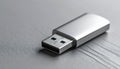 Sleek Silver USB Drive for Digital Data Storage Royalty Free Stock Photo