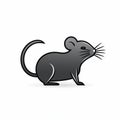 Sleek And Simple Black Rat Symbol On White Background