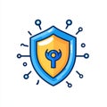 A sleek and simple icon vector representing essential cybersecurity measures to safeguard digital information and privacy