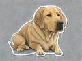 Sleek Simplicity: Labrador Contour Stickers with White Background