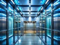 Sleek Skyscraper Elevator Shaft A Minimalist Masterpiece of Contemporary Architecture Featuring Illuminated Panels and Royalty Free Stock Photo