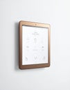 Sleek Smart Home Control Panel Interface on Wall Royalty Free Stock Photo