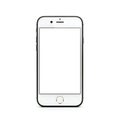 A sleek smartphone with a minimalist design showcasing a blank white screen and home button Royalty Free Stock Photo