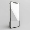 Sleek Smartphone Mockup of a Modern Device Isolated on White Background with a Transparent Screen Display Royalty Free Stock Photo
