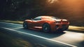 A sleek sports car speeding down the highway with the wind in its hair created with Generative AI