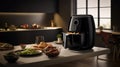 Modern kitchen adorned with an airfryer, epitomizing culinary convenience