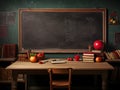 Table, Chalkboard, and Shelf, Embellishing a Modern Learning Space.GenerativeAI.