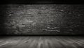 Sleek and stylish black brick wall texture on a dark background, ideal for various design projects Royalty Free Stock Photo