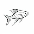 Sleek And Stylish Fish Swimming In Crisp Black And White