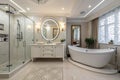 Stylish interior of modern bathroom Royalty Free Stock Photo