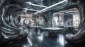 Silver & Brushed Silver: A Futuristic Interior Design Masterpiece Captured by Steven Meisel with Nikon Z6 II and Colored Gels