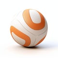 Sleek And Stylized Orange And White Soccer Ball