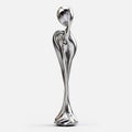 Sleek And Stylized Silver Spoon Statue - Award Winning Sculpture