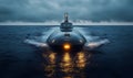 AI-Generated Submarine at Night Royalty Free Stock Photo