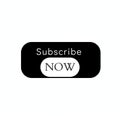 sleek subscribe now button featuring a black background, white text,  white oval accent with rounded edges for digital platforms Royalty Free Stock Photo