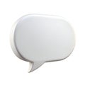 Three-dimensional render of a white speech bubble for communication and messaging concepts Royalty Free Stock Photo