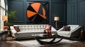 Sleek Ultra-Modern Living Room with Contemporary Elegance. Generative AI