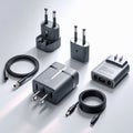 Universal Travel Adapter Set with Sleek Modern Design