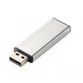 A sleek USB flash drive with a metallic finish Royalty Free Stock Photo