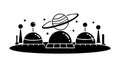Alien Base, Extraterrestrial Outpost and Cosmic Exploration Station, vector design Generative AI Royalty Free Stock Photo