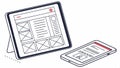 Tablet device mockup, digital screen display vector design Generative AI