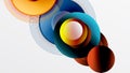 Sleek vector with overlapping circles in vibrant colors and smooth gradients. Dynamic composition with depth, symmetry